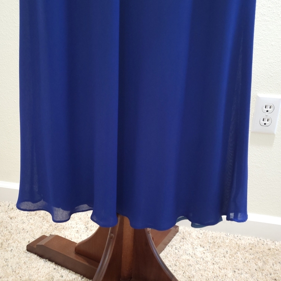 VTG Benjamin A. Blue Sapphire A-line Ankle Length Short Sleeve Dress Siz… - Picture 8 of 9